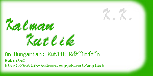 kalman kutlik business card